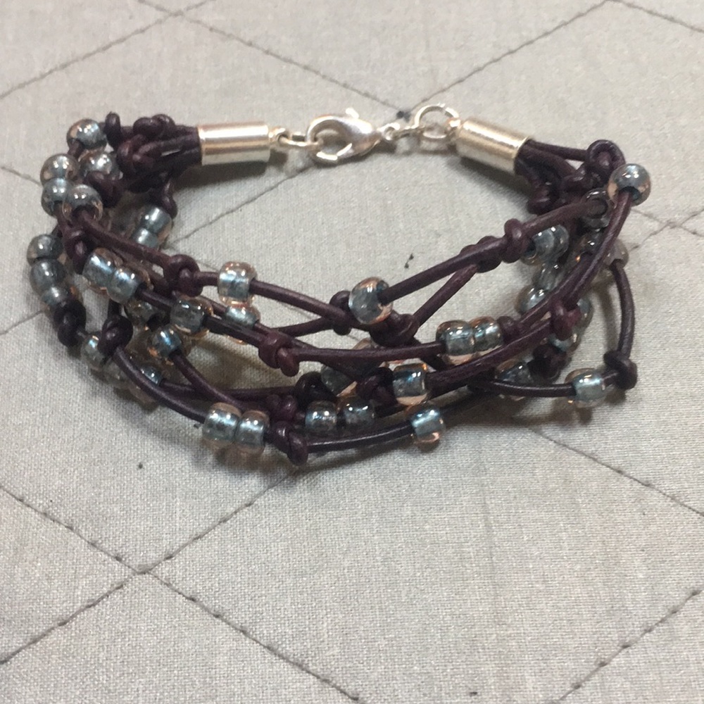 Purple & Blue Bead Bracelet